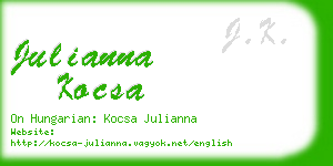 julianna kocsa business card